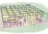 draw a digital architectural illustration