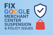 fix google merchant center suspension policy violation issues gmc