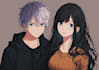 draw a couple illustration in anime style
