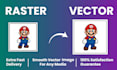 manually convert raster to vector to print ready image