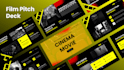 design film pitch deck, fashion and movie presentation, canva presentation