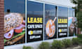 create modern shopfront or storefront window, signage design