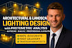 design architectural and landscape lighting layout with photometric analysis