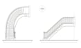 do stair design, semicircular staircase and technical drawing