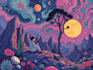 stunning illustration psychedelic, lifestyle, surrealism