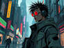 draw cyberpunk style character into city gaming