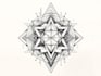 microrealistic linework and geometric style tattoo design