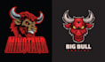 do retro bull head logo and t shirt design
