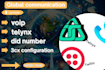 set up a voip call center with telnyx, ringcentral, and did numbers