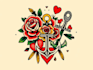 create a rad traditional tattoo design