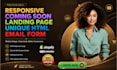 create responsive html landing page coming soon waitlist shopify wordpress wix
