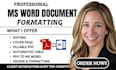 professionally format your microsoft word document convert PDF to editable word