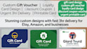 create custom gift card  voucher in 3hrsprintable layout