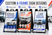 do a frame, sidewalk sign, sandwich board for auto detailing, automotive