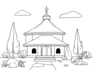 draw black and white outline illustration diagram