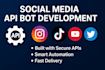 develop instagram api bot, tiktok bot, youtube bot, twitter api bot, mass dm bot