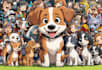 draw your dog or any pets into cartoon