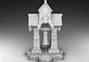 design 3d terrain bell tower, shrine, medieval, diorama render, for 3d printing