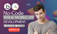 build no code mobile, web app on adalo bubble mvp saas adalo app developer