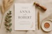 craft boho style editable canva wedding invitations