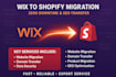 transfer wix to shopify migration website migration shopify expert redesign