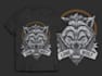 make hand drawn t shirt wolf head logo