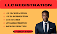 do US llc formation, company registration, ein, US bank, create or dissol