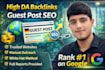 build high da guest post backlinks with white hat SEO