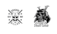 create vector samurai skull logo with japanese geisha head design
