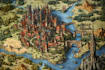 create a fantasy map illustration for map