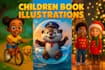 design premium 3d children book illustration and children story book for kids