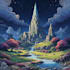 create fantasy landscape illustration