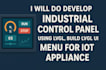 develop industrial control panel using lvgl, build lvgl UI menu for iot applianc