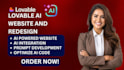 fix design, redesign lovable website ai,modern and responsive website lovable