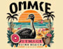 make high quality t shirt beach ostrich logo