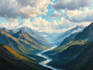 paint landscape in oil painting