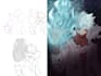 create a 2d illustration from line art to final render