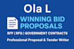 write a winning bid proposal, rfp, rfq, or government contract