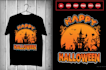 make custom horror halloween logo and t shirt vector design