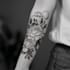create a detailed black and white tattoo illustration