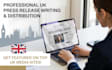 write UK press release,then do UK press release distribution and article writing