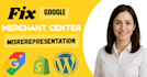 setup google merchant shopping center fix suspension misrepresentation and gmc