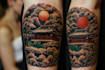 drawing a japanese style tattoo art