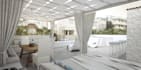 render 3d backyard, pool, patio, terrace 2d landscape, permit drawing, pavilion