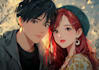 draw anime couple portrait
