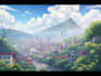 do anime city and nature background