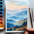 make watercolor landscape design