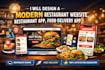 design a modern restaurant website, restaurant app, food delivery app