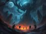 do sci fi horror and fantasy scene concept art illustrations