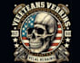 design retro custom skull veterans logo